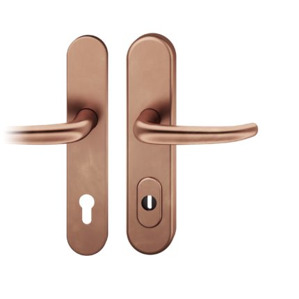 Druecker-Grt. li PZ 92mm S2 |  Langschild ZA | Stift 10mm |Bronze hell patiniert gewachst