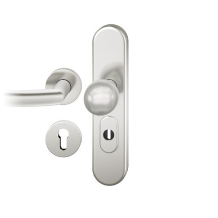 Wechsel-Grt. PZ 72mm Ros.   S2 |  Langschild ZA. Stift 8mm | Innenseite Rosette |Aluminium naturfarbig