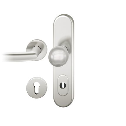 Wechsel-Grt. PZ 92mm Ros.   S2 |  Langschild ZA. Stift 10mm | Innenseite Rosette |Aluminium naturfarbig