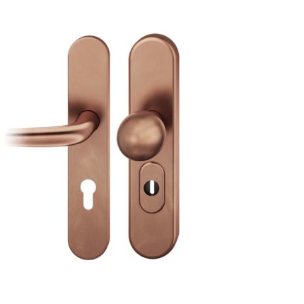 Wechsel-Grt. PZ 72mm        S4 |  Langschild ZA. Druecker 1023 | Stift 8mm |Bronze dunkel patiniert gew.