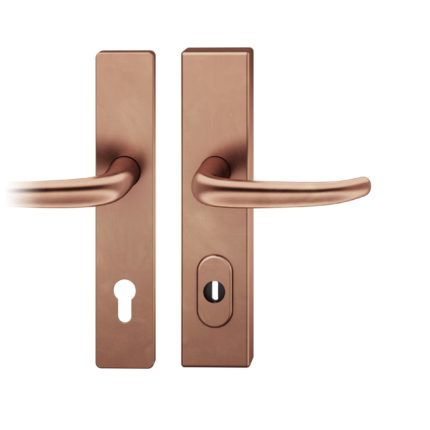 Druecker-Grt. li PZ 92mm S2 |  Langschild ZA | Stift 10mm |Bronze hell patiniert gewachst