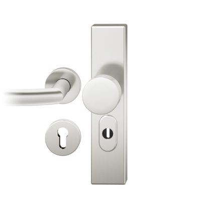 Wechsel-Grt. PZ 72mm Ros.   S2 |  Langschild ZA. Stift 8mm | Innenseite Rosette |Aluminium naturfarbig