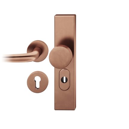 Wechsel-Grt. PZ 72mm Ros.   S2 |  Langschild ZA. Druecker 1023 | Innenseite Ros.. Stift 8mm |Bronze dunkel patiniert gew.
