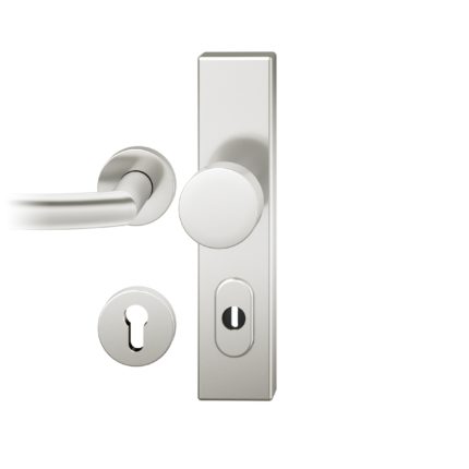 Wechsel-Grt. PZ 92mm Ros.   S2 |  Langschild ZA. Stift 10mm | Innenseite Rosette |Aluminium naturfarbig