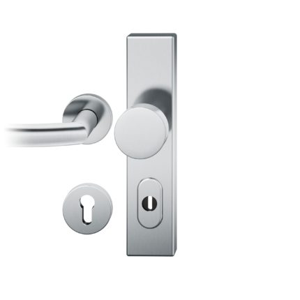 Wechsel-Grt. PZ 92mm Ros.   S2 |  Langschild ZA. Stift 10mm | Innenseite Rosette |Edelstahl fein matt