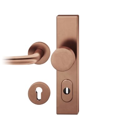 Wechsel-Grt. PZ 92mm Ros.   S2 |  Langschild ZA. Druecker 1023 | Innenseite Ros.. Stift 10mm |Bronze hell patiniert gewachst