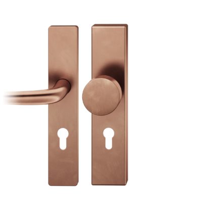 Wechsel-Grt. PZ 72mm       S2 |  Langschild 15mm Druecker 1023 | Stift 8mm |Bronze hell patiniert gewachst
