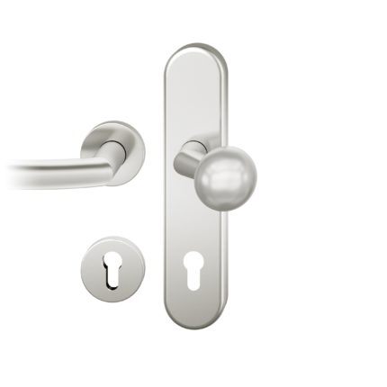 Wechsel-Grt. PZ 92mm Ros.   S2 |  Langschild ZA. Stift 10mm | Innenseite Rosette |Aluminium naturfarbig