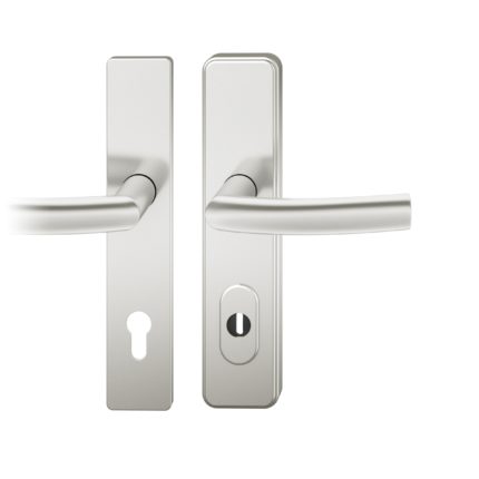 Druecker-Grt. li PZ 92mm S2 |  Langschild ZA | Stift 10mm |Aluminium naturfarbig