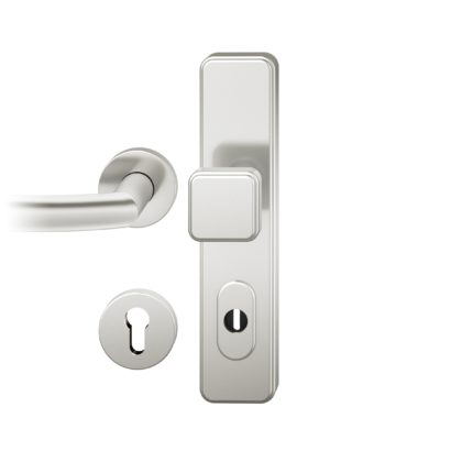 Wechsel-Grt. PZ 92mm Ros.   S2 |  Langschild ZA. Stift 10mm | Innenseite Rosette |Aluminium naturfarbig