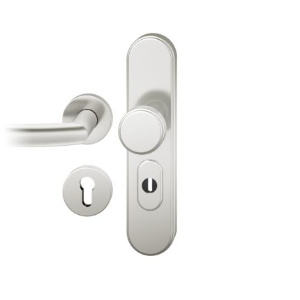 Wechsel-Grt. PZ 72mm Ros.   S2 |  Langschild ZA. Stift 8mm | Innenseite Rosette |Aluminium naturfarbig