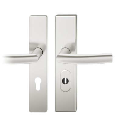 Druecker-Grt. re PZ 72mm S2 |  Langschild ZA | Stift 8mm |Aluminium naturfarbig