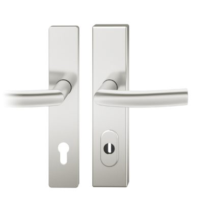 Druecker-Grt. re PZ 92mm S2 |  Langschild ZA | Stift 10mm |Aluminium naturfarbig