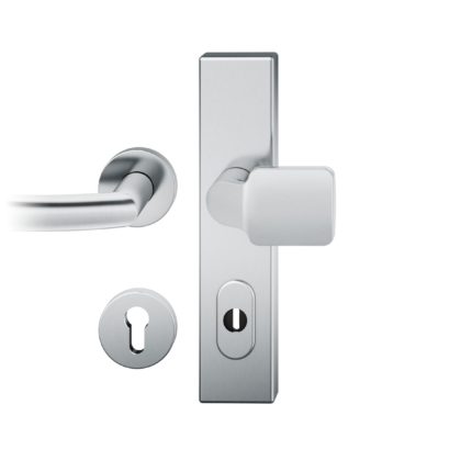 Wechsel-Grt. PZ 92mm Ros.   S2 |  Langschild ZA. Stift 10mm | Innenseite Rosette |Edelstahl fein matt