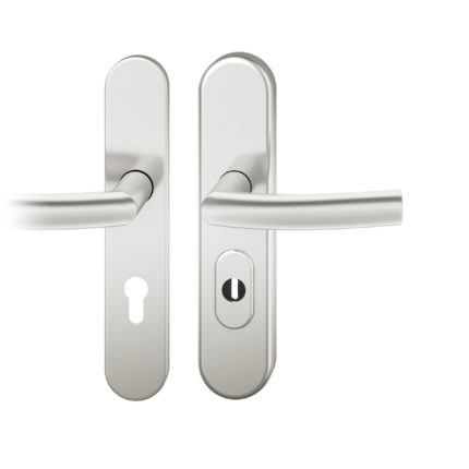 Druecker-Grt. re PZ 72mm S2 |  Langschild ZA | Stift 8mm |Aluminium naturfarbig