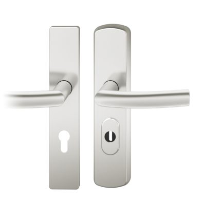 Druecker-Grt. re PZ 72mm S2 |  Langschild ZA | Stift 8mm |Aluminium naturfarbig