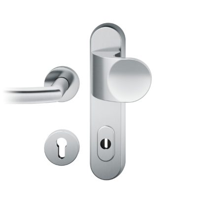 Wechsel-Grt. PZ 92mm Ros.   S2 |  Langschild ZA. Stift 10mm | Innenseite Rosette |Edelstahl fein matt