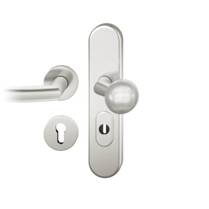 FS-Wechsel-Grt. PZ 92mm Ros.S2 |  Langschild ZA. Stift 9mm | Innenseite Rosette |Aluminium naturfarbig