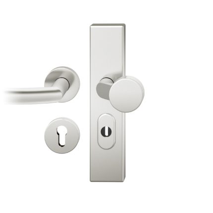 FS-Wechsel-Grt. PZ 72mm Ros.S2 |  Langschild ZA. Stift 9mm | Innenseite Rosette |Aluminium naturfarbig