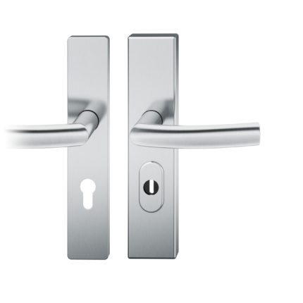 FS-Druecker-Grt. li PZ 72mm S2 |  Langschild ZA | Stift 9mm |Edelstahl fein matt