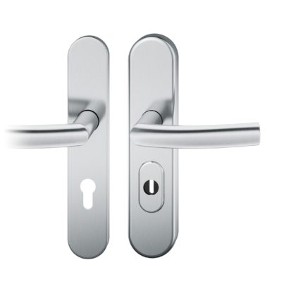 FS-Druecker-Grt. li PZ 72mm S2 |  Langschild ZA | Stift 9mm |Edelstahl fein matt